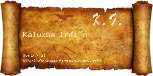 Kaluzsa Irén névjegykártya
