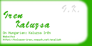iren kaluzsa business card