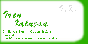 iren kaluzsa business card